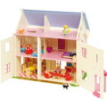 Drevený ružový domček pre bábiky, 1 hračka pre deti