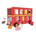 Bigjigs Toys Drevený autobus so zvieratkami Vkladanie