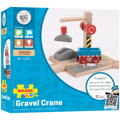 Hračka Bigjigs Rail Drevené vláčiky - Žeriav so štrkom, 8955