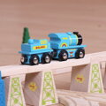 Hračka Bigjigs Rail Drevené vláčiky - Modrá mašinka s tendrom, 6459