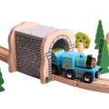 Hračka Bigjigs Rail Drevené vláčiky - Modrá mašinka s tendrom, 2958