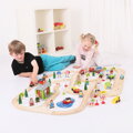 Hračka Bigjigs Rail Sada ciest a koľají s príslušenstvom 105 ks, 7853