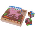 Bigjigs Toys Obrázkové kocky kubusy - Farma 16 ks