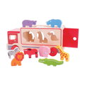 Hračka Bigjigs Toys Vkladanie Drevené auto so Safari zvieratkami, 5005