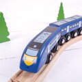 Hračka Bigjigs Rail Drevené vláčiky - Rychlík High Speed One modrý, 1341