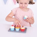 Hračka Bigjigs Toys Drevený podnos Muffiny, 9248