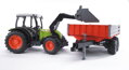 Bruder Traktor Claas Nectis s vlečkou a nakladačom
