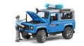 Bruder Land Rover Policia s figúrkou