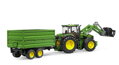 Bruder 3055 Traktor JOHN DEERE 7930 + vlečka a radlica