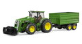 Bruder 3055 Traktor JOHN DEERE 7930 + vlečka a radlica