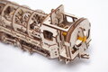 Drevená stavebnica 3D mechanické Puzzle - Parná lokomotíva s tendrom