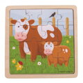 Bigjigs Toys Puzzle - Kravička s teliatkom 16 ks