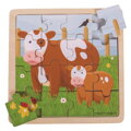 Hračka Bigjigs Toys Puzzle - Kravička s teliatkom 16 ks, 1396