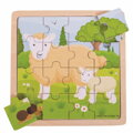 Hračka Bigjigs Toys Puzzle - Ovečka s jahniatkom 16 ks, 1361