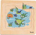 Hračka Woody drevené Puzzle na doske Vývoj žaby, 8935