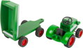 Drevený traktor zelený 4, drevené hračky pre deti