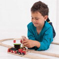 Hračka Bigjigs Rail Drevené vláčiky - Uhoľná baňa s žeriavom, 11610