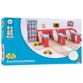 Hračka Bigjigs Rail Drevené vláčiky - Hlavná železničná stanica, 8783