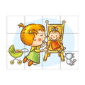 Drevené obrázkové kocky - Pekný deň 12 ks, 3, pre deti