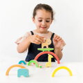 Petitcollage Drevená balančná hra Dúha so zvieratkami, 2, kreatívne hračky pre deti