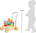 Chodítko drevené kocky vo vozíku 2, drevené hračky pre deti