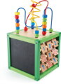 Drevená motorická kocka zelená  2, drevené hračky pre deti