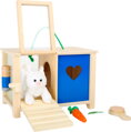 Králikáreň s plyšovým králikom 1, drevené hračky pre deti
