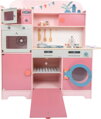 Drevená kuchynka Gourmet ružová 2, drevené hračky pre deti