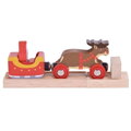 Bigjigs Rail Drevené vláčiky - Santa sane so sobom, 1, hračky pre deti