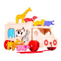 Bigjigs Toys Vkladanie Drevené auto so zvieratkami