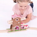 Bigjigs Rail Drevené vláčiky - Dom zo stromu s dráhou Víly, 4, hračky pre deti