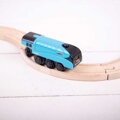 Bigjigs Rail Drevené vláčiky - Elektrická lokomotíva modrá Mallard, 2, hračky pre deti