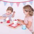 Hračka Bigjigs Toys Čajový servis s bodkami na podnose, 9106