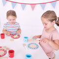 Bigjigs Toys Drevený jedálenský servis s bodkami, 2, hračky pre deti