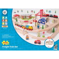 Bigjigs Rail Drevená dvojúrovňová vláčikodráha 130 ks, 5, hračky pre deti
