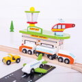 Hračka Bigjigs Rail Drevená vláčikodráha - Doprava 122 ks, 10860