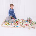 Bigjigs Rail Drevená vláčikodráha - Horská cesta 112 ks, 3, hračky pre deti