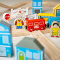 Hračka Bigjigs Rail Drevená vláčikodráha - Mesto a dedina 101 ks, 11030