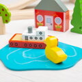 Hračka Bigjigs Rail Drevená vláčikodráha - Mesto a dedina 101 ks, 11382