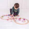 Hračka Bigjigs Rail Drevená vláčikodráha osmička pre princezné 35 dielov, 8907