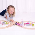 Hračka Bigjigs Rail Drevená vláčikodráha osmička pre princezné 35 dielov, 10199