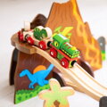 Bigjigs Rail Drevená vláčikodráha Dinosaurus, 4, hračky pre deti