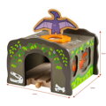 Bigjigs Rail Drevená vláčiky - Dinosaurí tunel T-Rex, 4, hračky pre deti