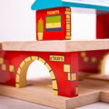 Bigjigs Rail Drevené autodráhy - Stanica nad cestou, 8, hračky pre deti