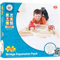 Bigjigs Rail Drevené koľaje - Set s mostom 18 ks, 2, hračky pre deti