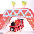 Hračka Bigjigs Rail Drevené vláčiky - Červená lokomotíva s tendrom, 4134