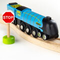 Bigjigs Rail Drevené vláčiky - Replika lokomotívy - Mallard, 193, hračky pre deti