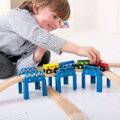 Bigjigs Rail Drevené vláčiky - Set mostnej konštrukcie, 1, hračky pre deti
