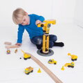 Bigjigs Rail Drevené vláčiky - Žeriav a stavebné stroje, 2, hračky pre deti