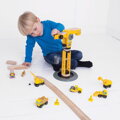 Bigjigs Rail Drevené vláčiky - Žeriav a stavebné stroje, 2, hračky pre deti